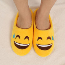 Load image into Gallery viewer, ETOSELL Lovely Indoor Warm Emoji Slippers Winter Cotton Plush Slipper Emoji Shoes Smiley Emoticon Winter Cute  Cartoon Shoes