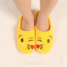Load image into Gallery viewer, ETOSELL Lovely Indoor Warm Emoji Slippers Winter Cotton Plush Slipper Emoji Shoes Smiley Emoticon Winter Cute  Cartoon Shoes