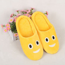 Load image into Gallery viewer, ETOSELL Lovely Indoor Warm Emoji Slippers Winter Cotton Plush Slipper Emoji Shoes Smiley Emoticon Winter Cute  Cartoon Shoes