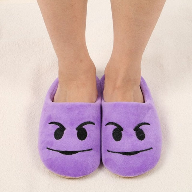 ETOSELL Lovely Indoor Warm Emoji Slippers Winter Cotton Plush Slipper Emoji Shoes Smiley Emoticon Winter Cute  Cartoon Shoes