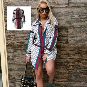 African Women's Dress Dashiki Super Large Fashion Printed Long Sleeve Shirt with Lapel Lady African Dresses for Women 2019 New